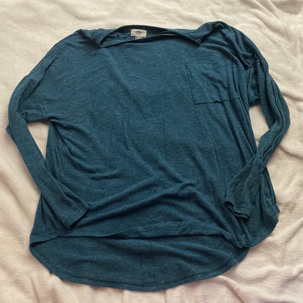 Old Navy Blue Long Sleeve with Chest Pocket; size: XL